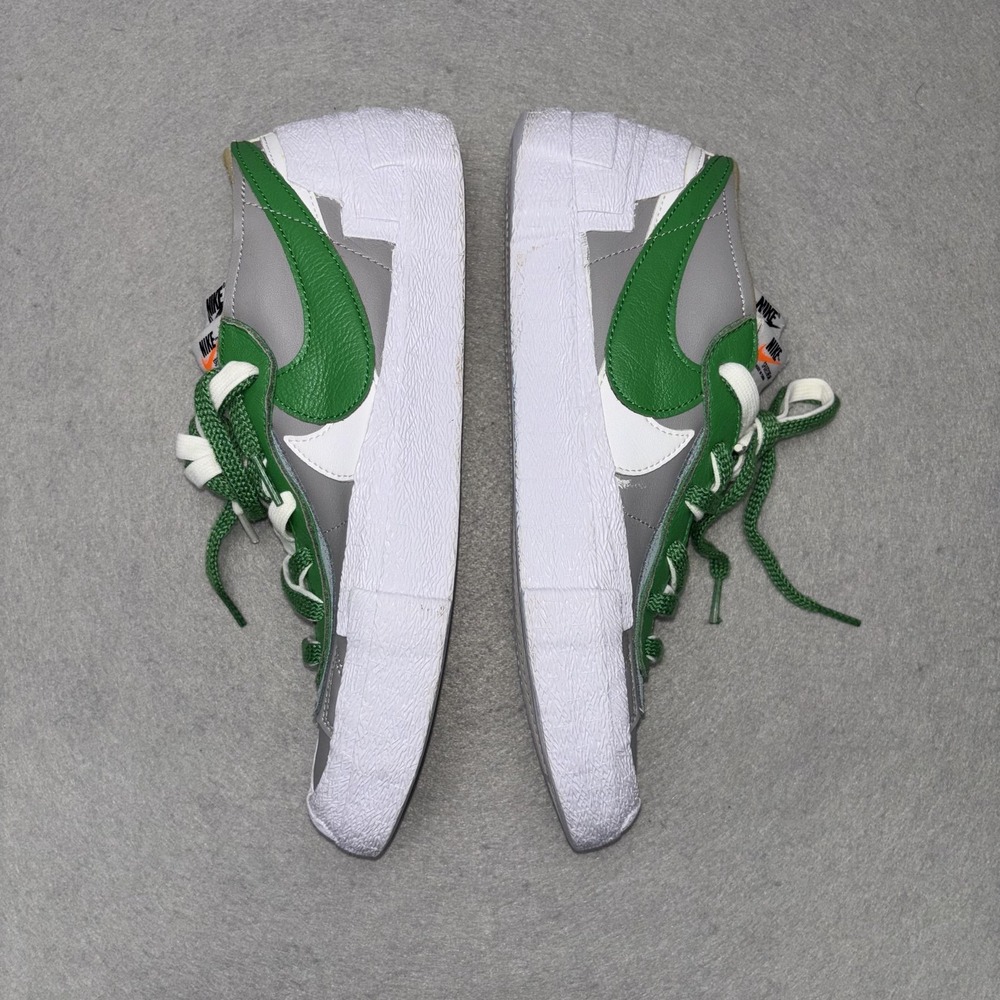 Nike Blazer Low Sacai Shoes Mens Size 9.5 Green Gray White Sneakers‎ DD1877-001 - Picture 3 of 7